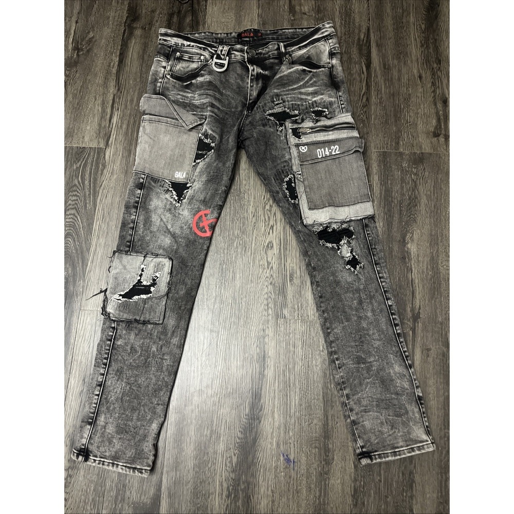 Gala Man's Jeans Charcoal/Midnight Black Size 38 Straight
